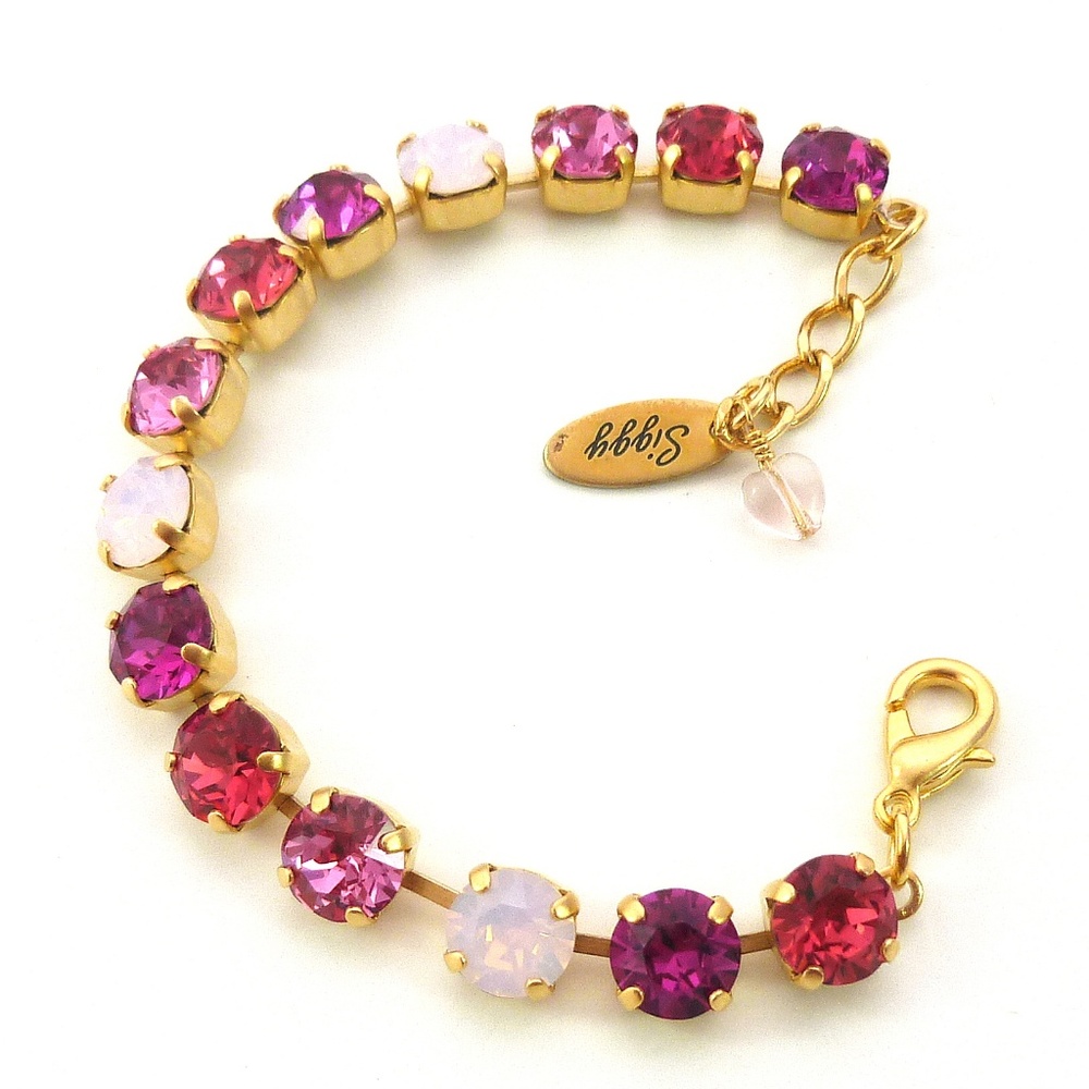 Swarovski Crystal Tennis Bracelet, Pink Sugar Baby - Picture 4 of 6